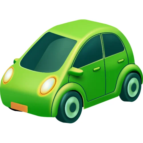 Voiture verte en 3D
